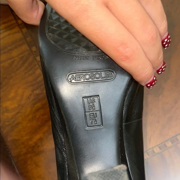 Aerosoles Black Women's High Heel Loafers - Picture 6 of 6